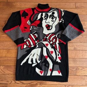 Art deco clown jester sweater